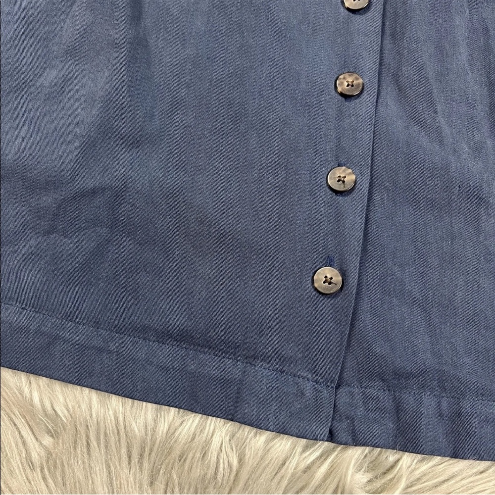 Madewell (Re)sponsible Long Sleeve Blue Button Front Mini Dress - Picture 3 of 13